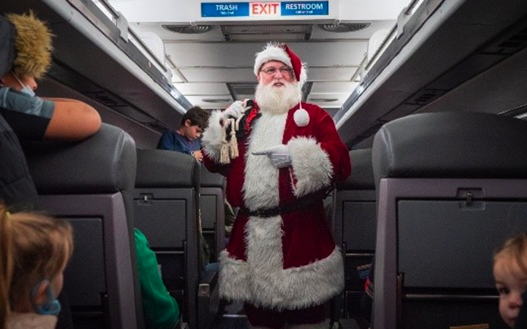Santa Rides the Rails